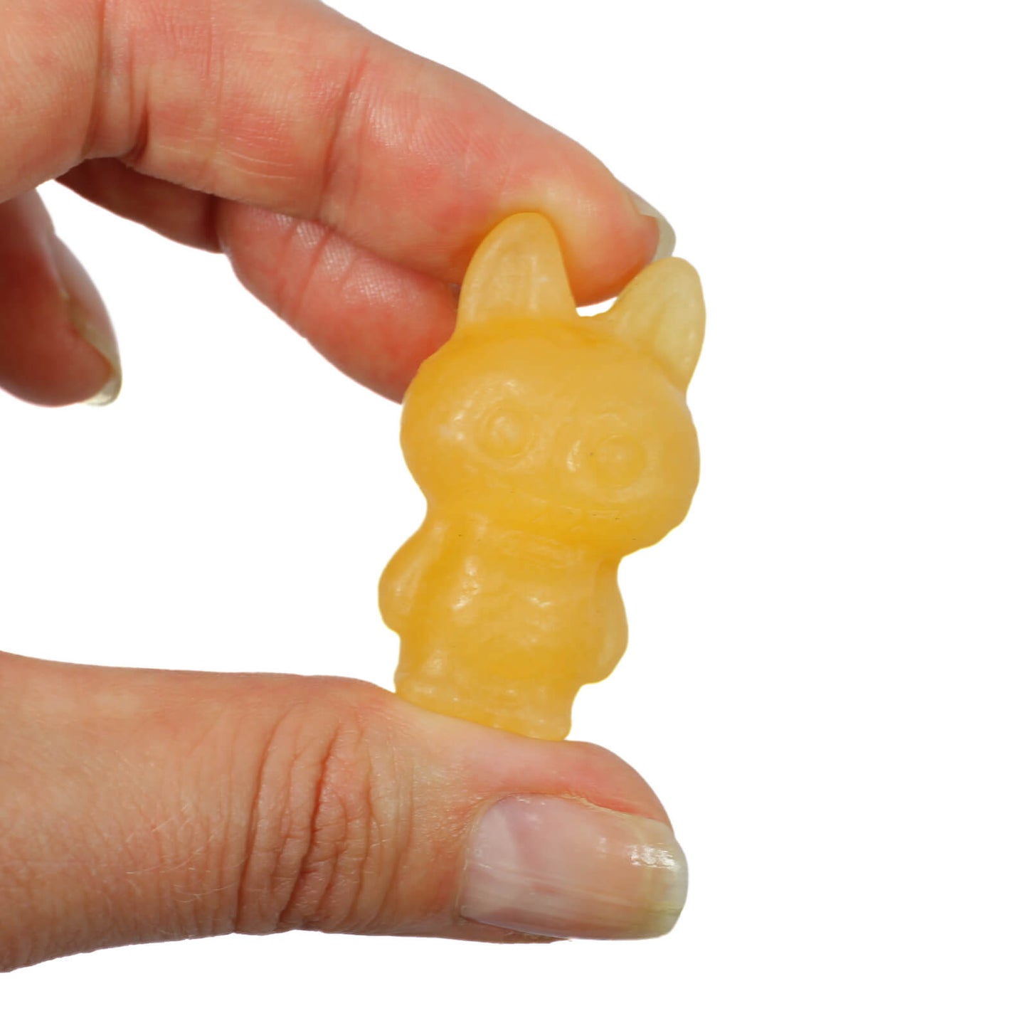 Labubu Yellow Jade Crystal Carving – Cheerful Energy & Playful Positivity