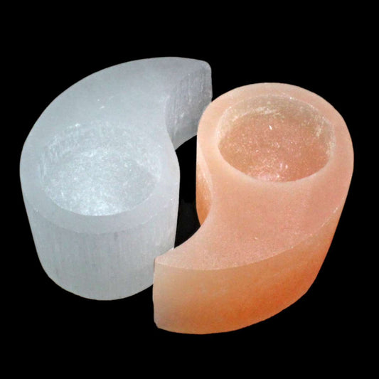 Selenite Ying Yang Candle Holder