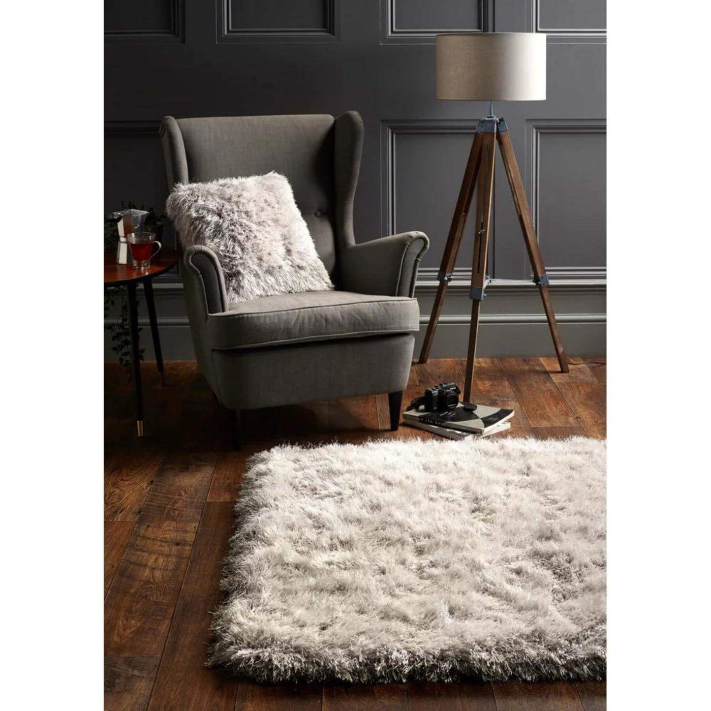 Extravagance Silver Grey Shaggy Rug