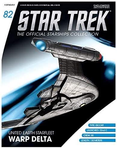 #82 United Earth Starfleet Warp Delta Model Diecast Ship Window Box (Eaglemoss / Star Trek)