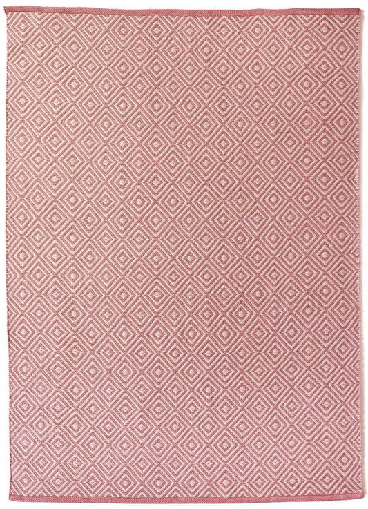 Diamond Coral Pink Hand-woven Rug