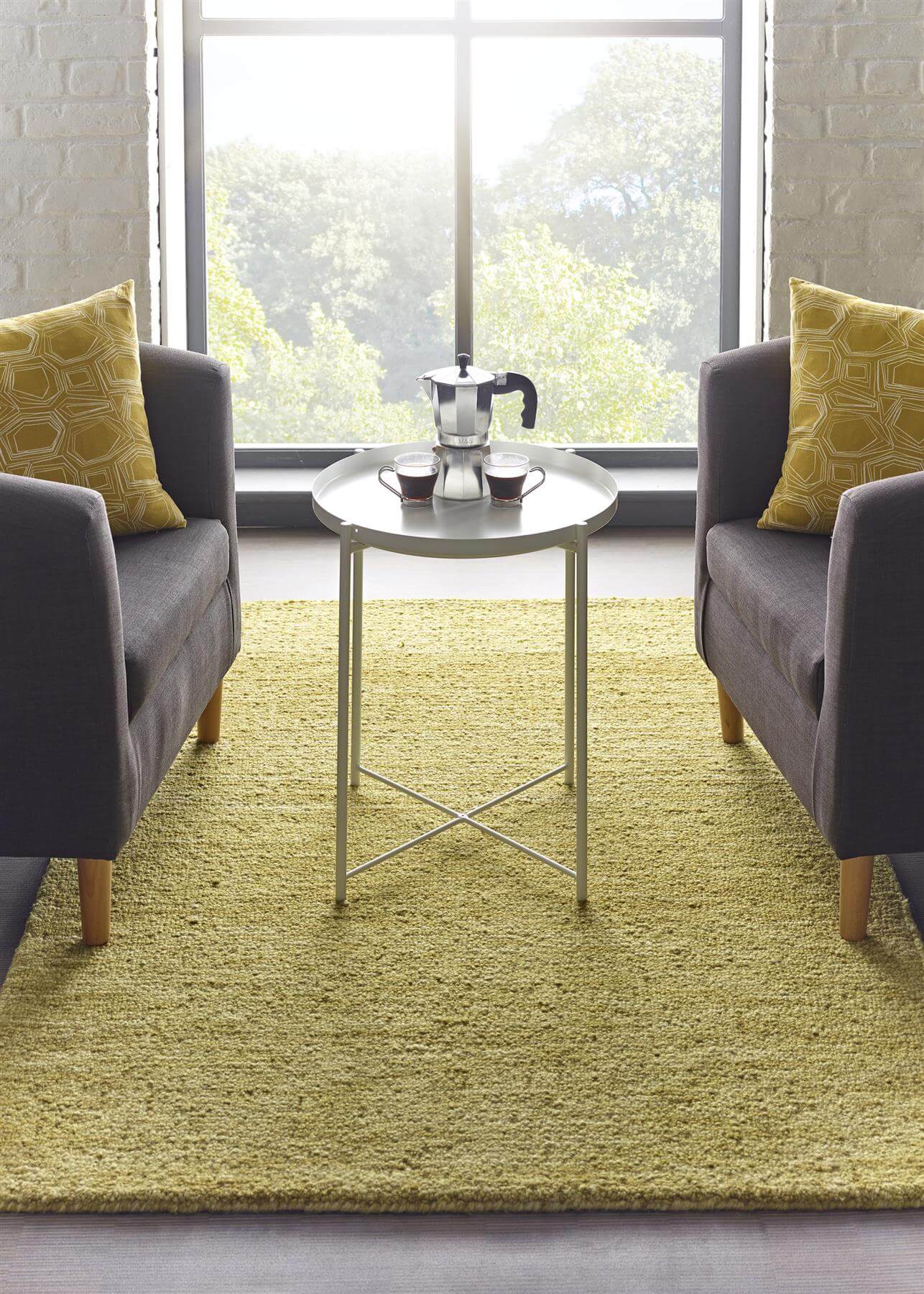 Country Autumn Gold Solid Wool Rug