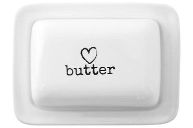 Charm White Dolomite Butter Dish