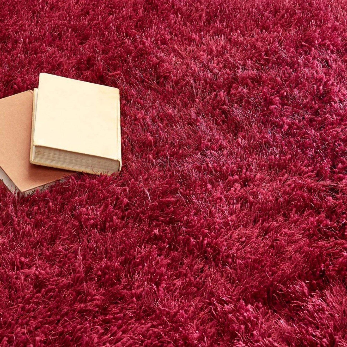 Extravagance Wine Red Shaggy Rug