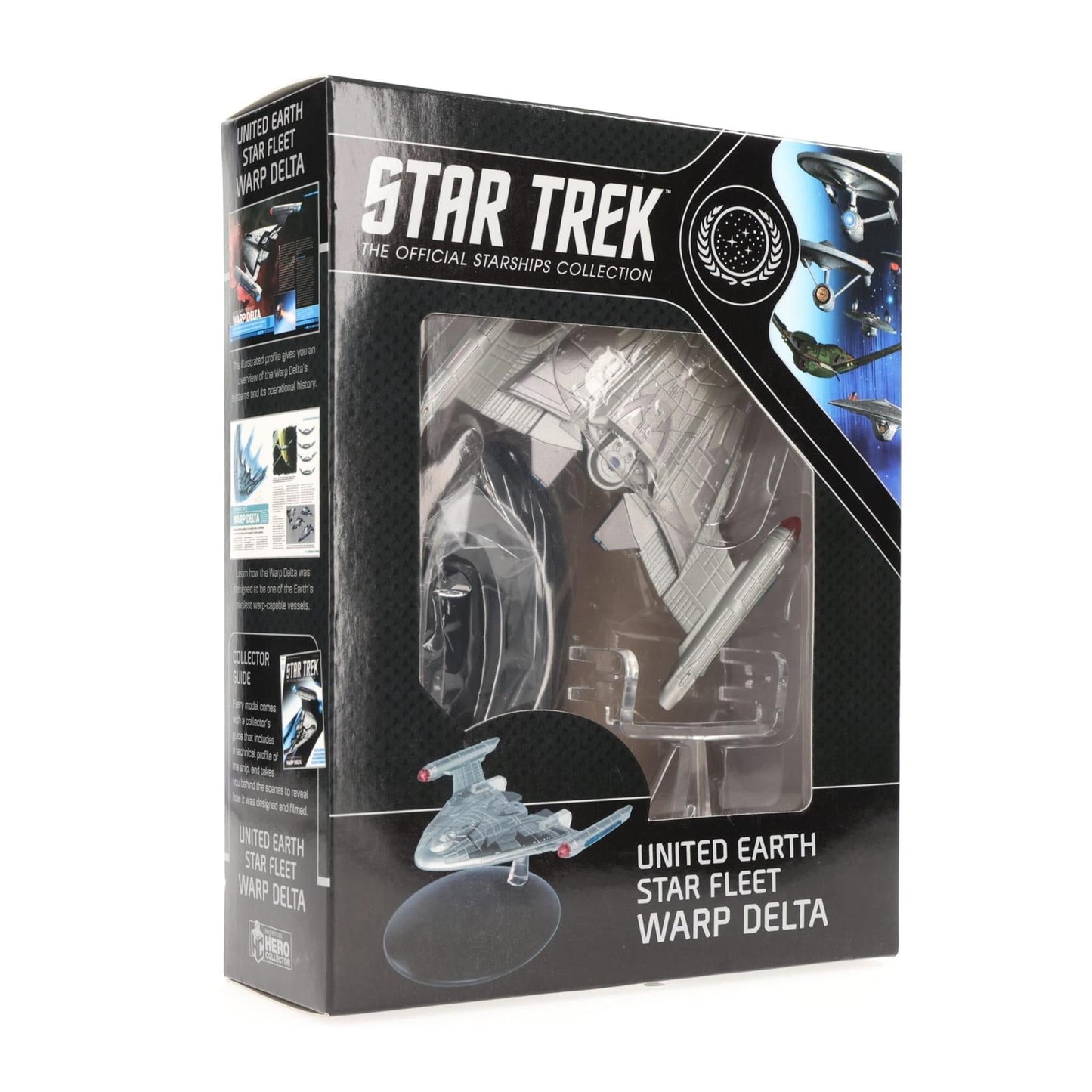 #82 United Earth Starfleet Warp Delta Model Diecast Ship Window Box (Eaglemoss / Star Trek)