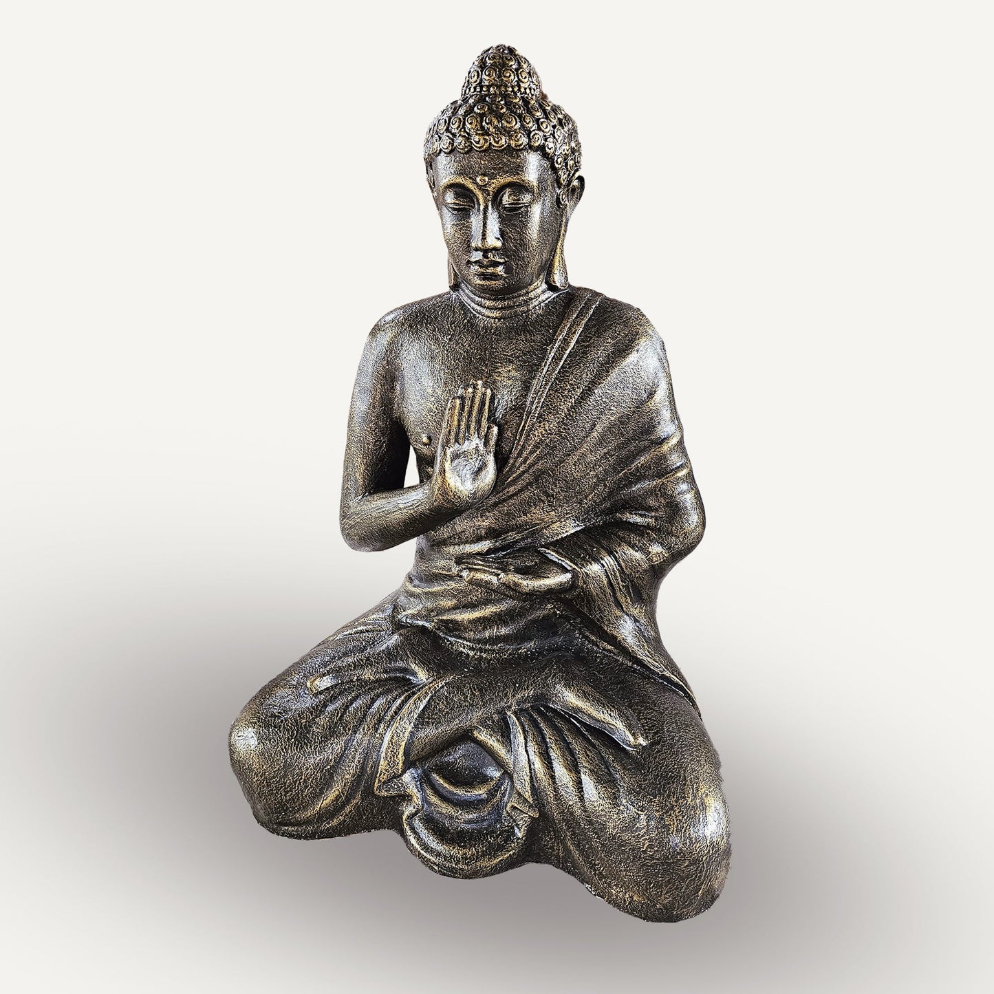 Large Antique Gold Buddha Meditation in Stupa - 1.5m