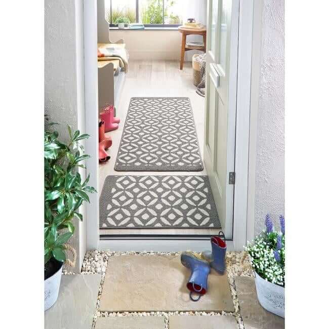 Washable Mat and Runners Geometric Design