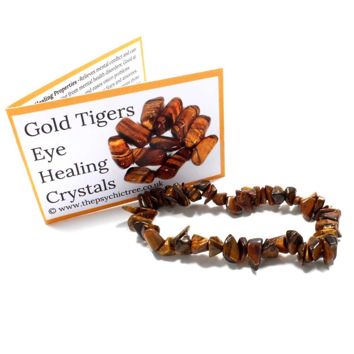 Gold Tigers Eye Stone Chip Bracelet