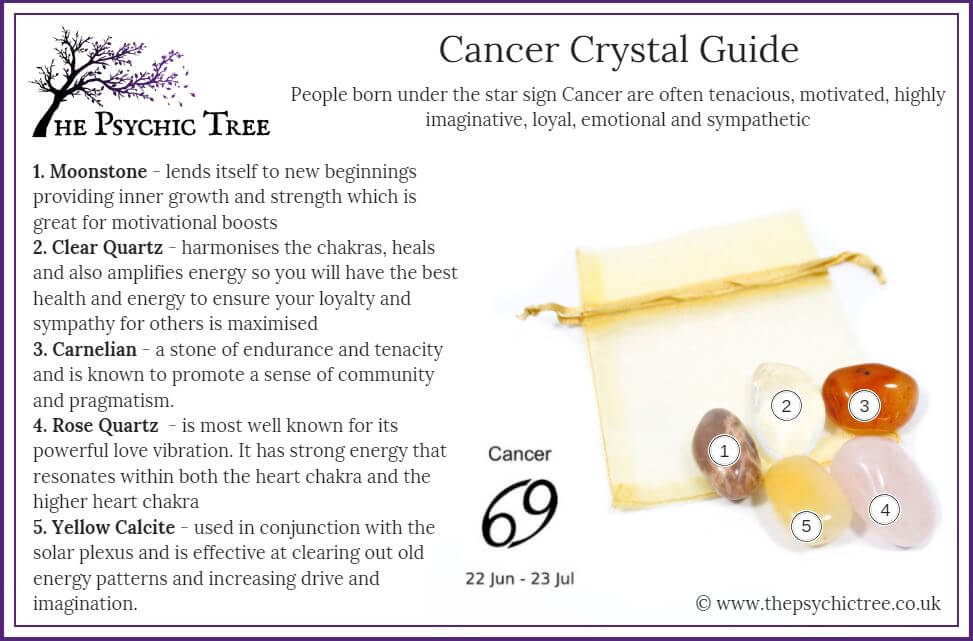 Cancer - Sign Of The Zodiac Healing Crystal Pack
