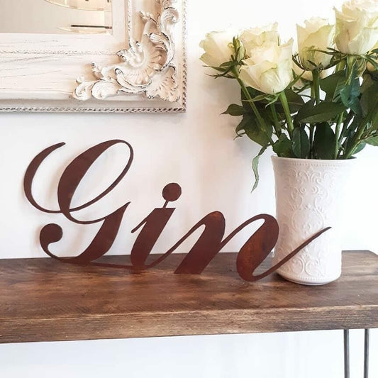 Rusty Metal Gin Sign