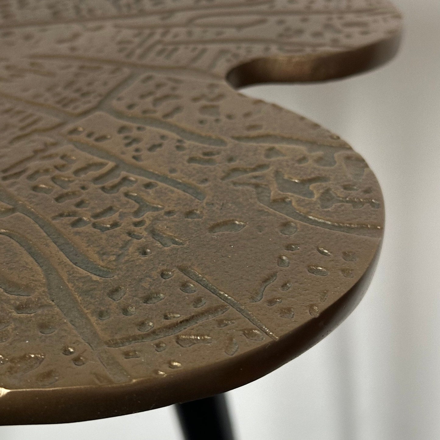 Bronze Brass Leaf Bedside Coffee Side Table