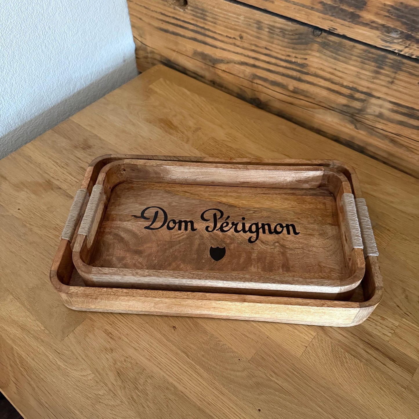 Wooden Serving Trays Dom Pérignon Champagne