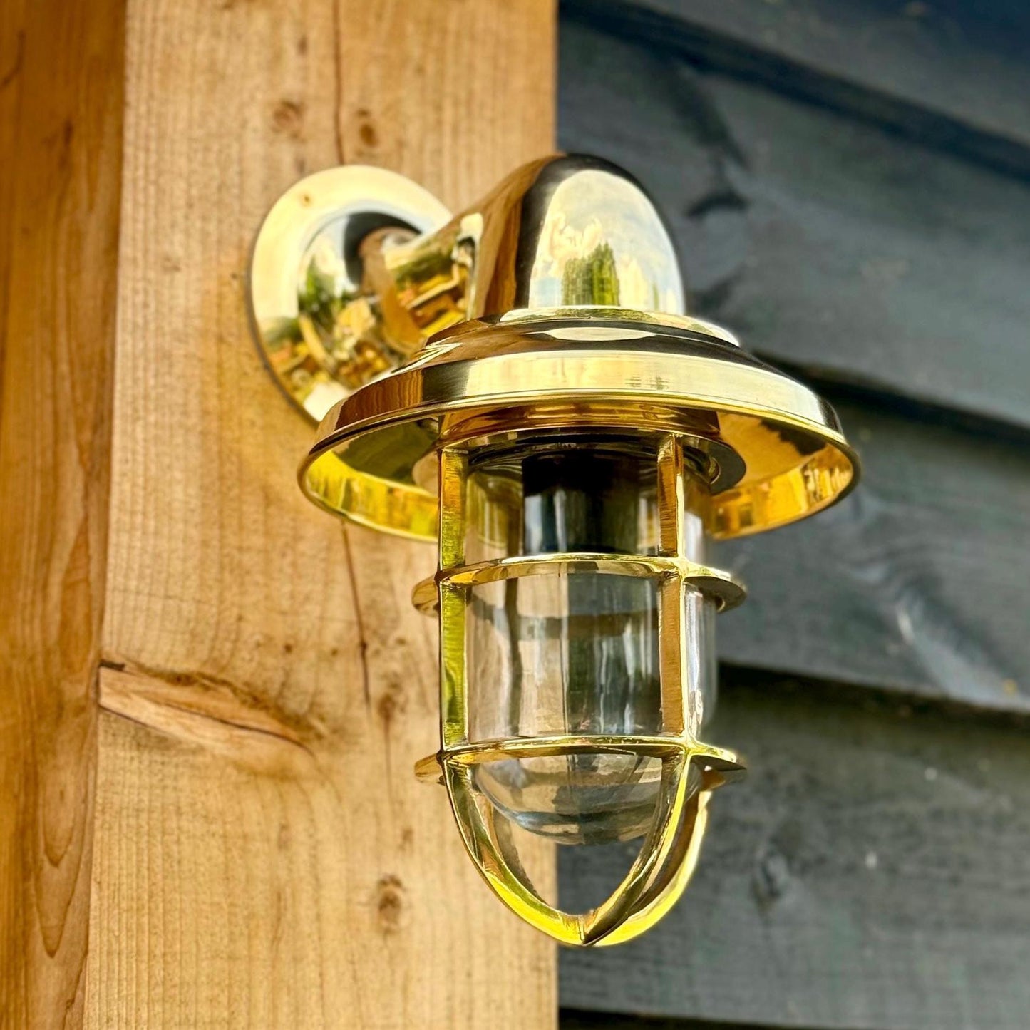 Wells ~ Solid Brass Bulkhead Outdoor & Bathroom Wall Light