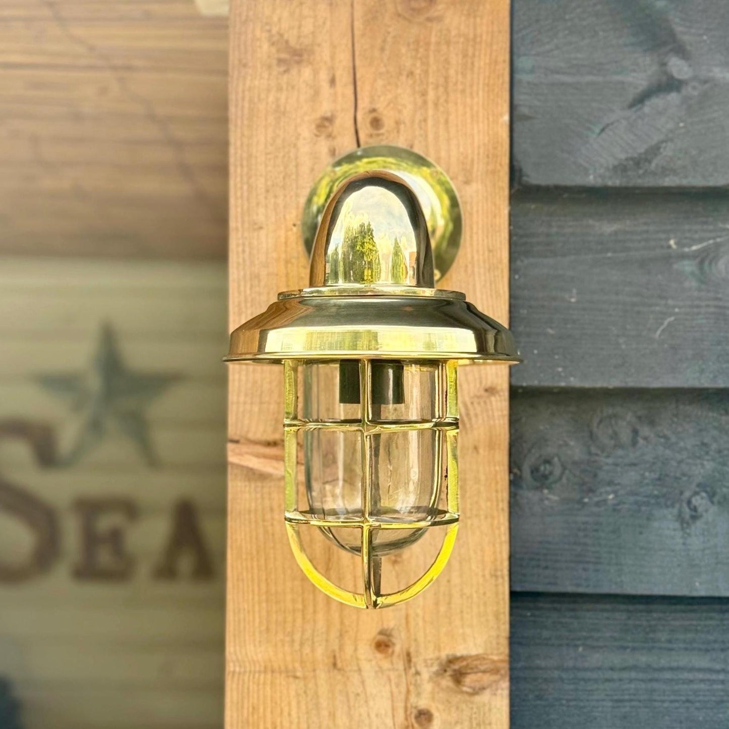 Wells ~ Solid Brass Bulkhead Outdoor & Bathroom Wall Light