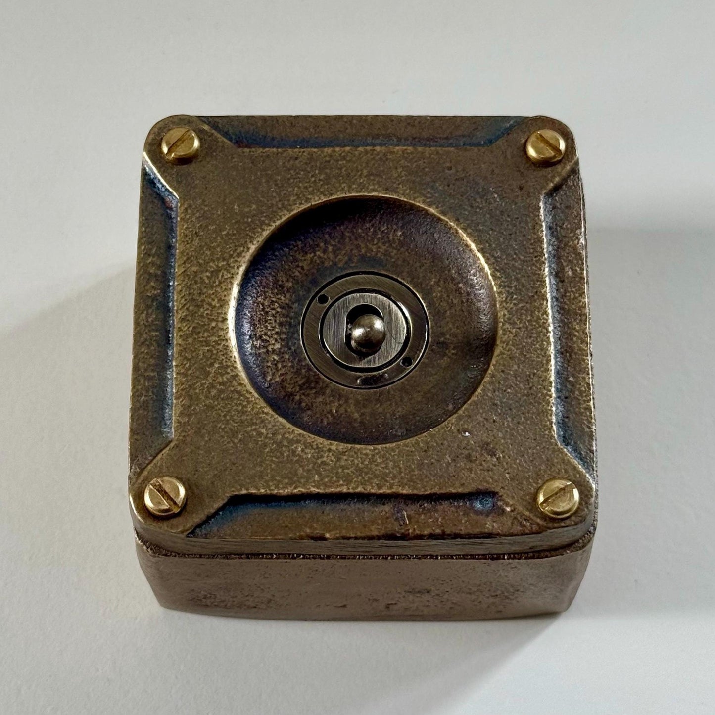 Single Gang Bronze Solid Cast Metal Surface Mounting Light Switch Industrial 2 Way - BS EN Approved Vintage Britmac Style