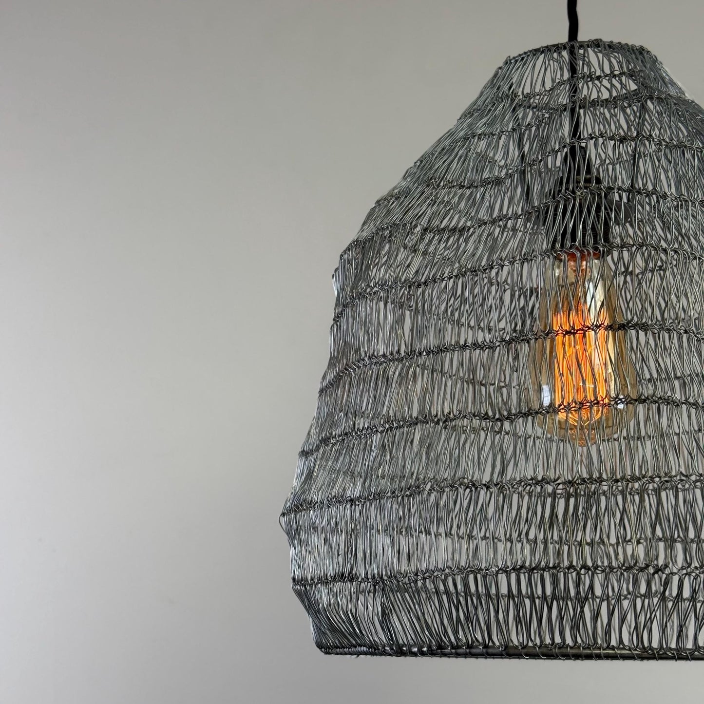 Walton ~ Beehive Large Silver Wire Mesh Lampshade Pendant Ceiling Light