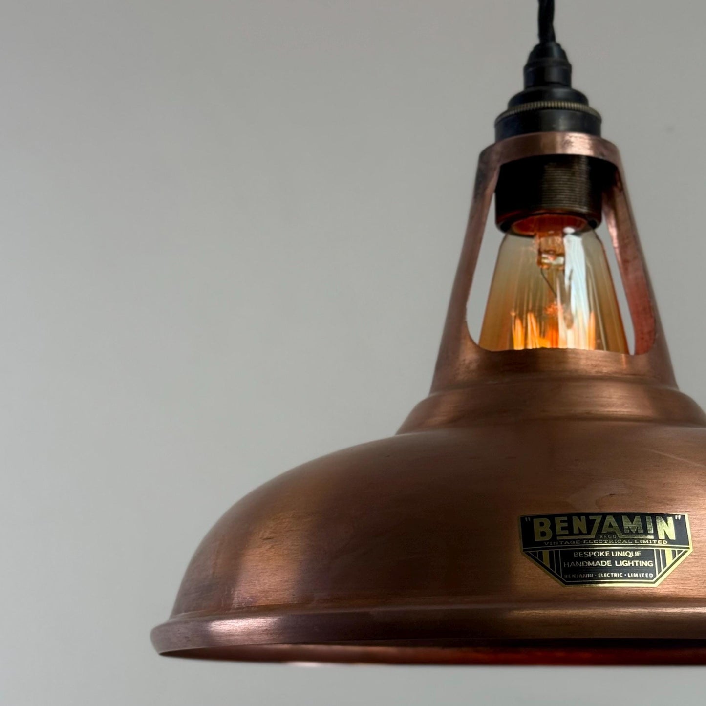 Cawston - Antique Copper Slotted Lampshade Pendant Ceiling Light - 11 Inch