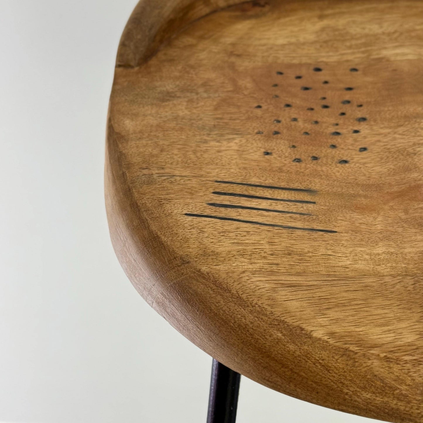 Solid Mango Wooden Top Bar Stool Hand Crafted | Solid Cast Metal | Floor Standing | Kitchen Black Iron | Industrial Tractor Seat