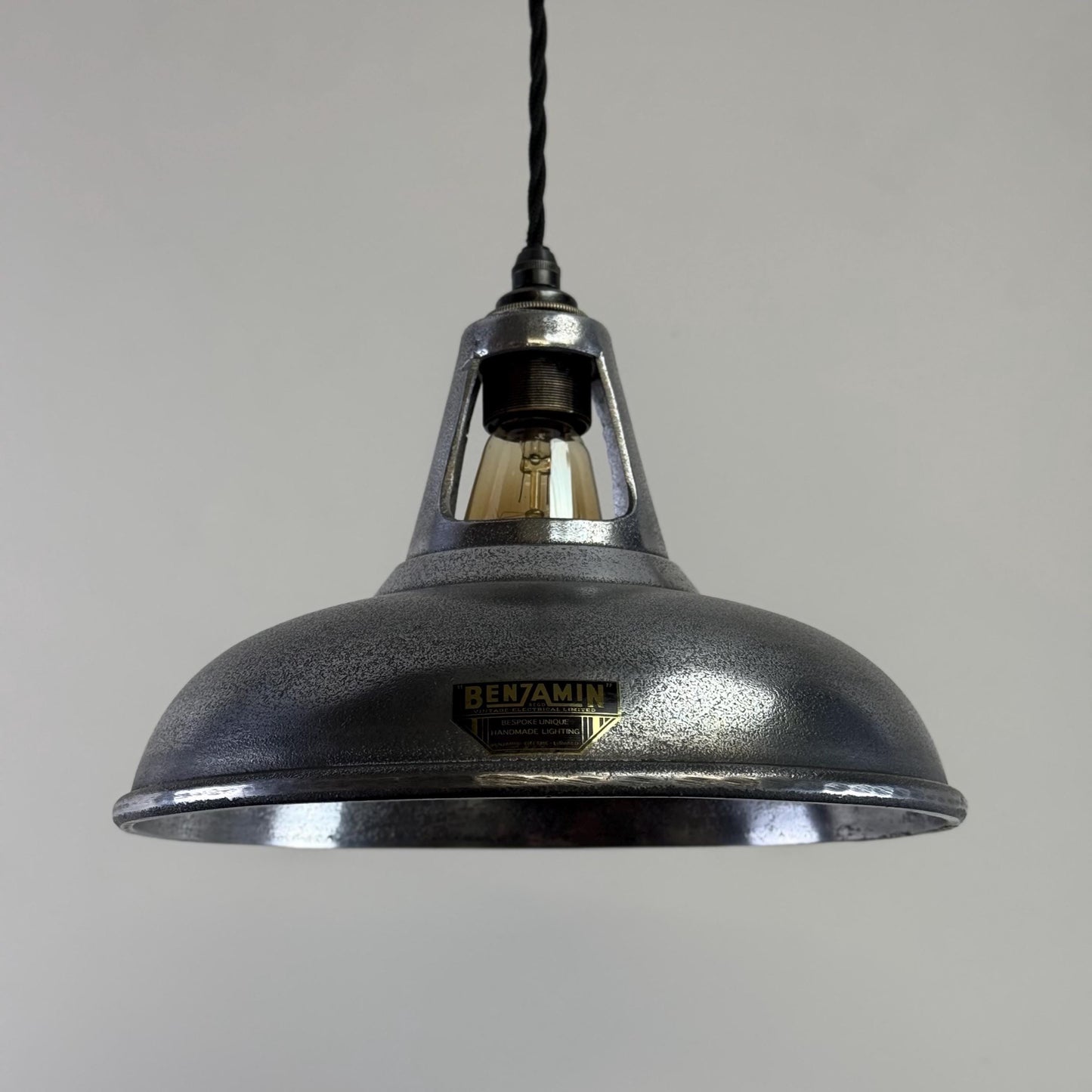 Cawston - Silver Solid Cast Aluminium Lampshade Pendant Set Light - 11 Inch