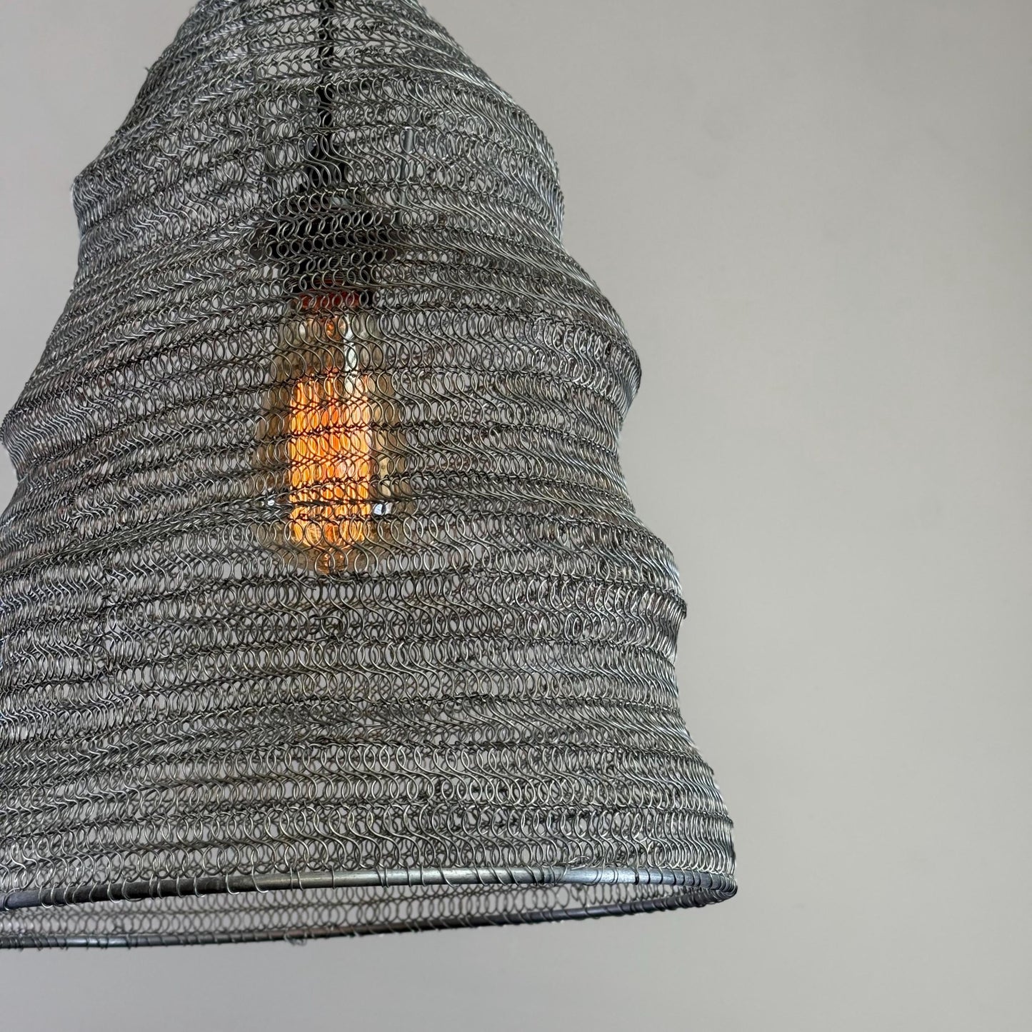 Walton ~ Beehive Large Silver Wire Mesh Lampshade Pendant Ceiling Light