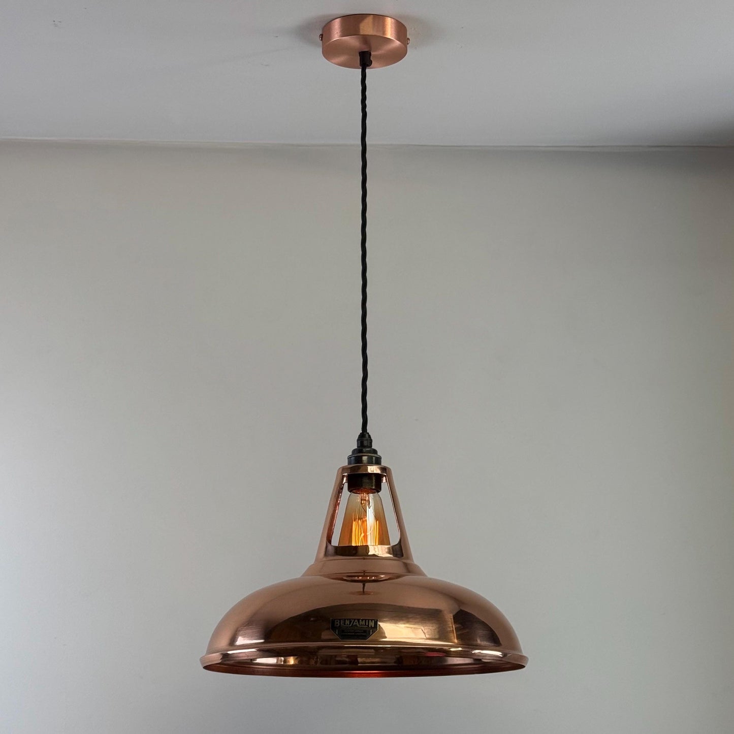 Cawston XL - Genuine Solid Copper Slotted Lampshade Pendant Set Light - 14 Inch