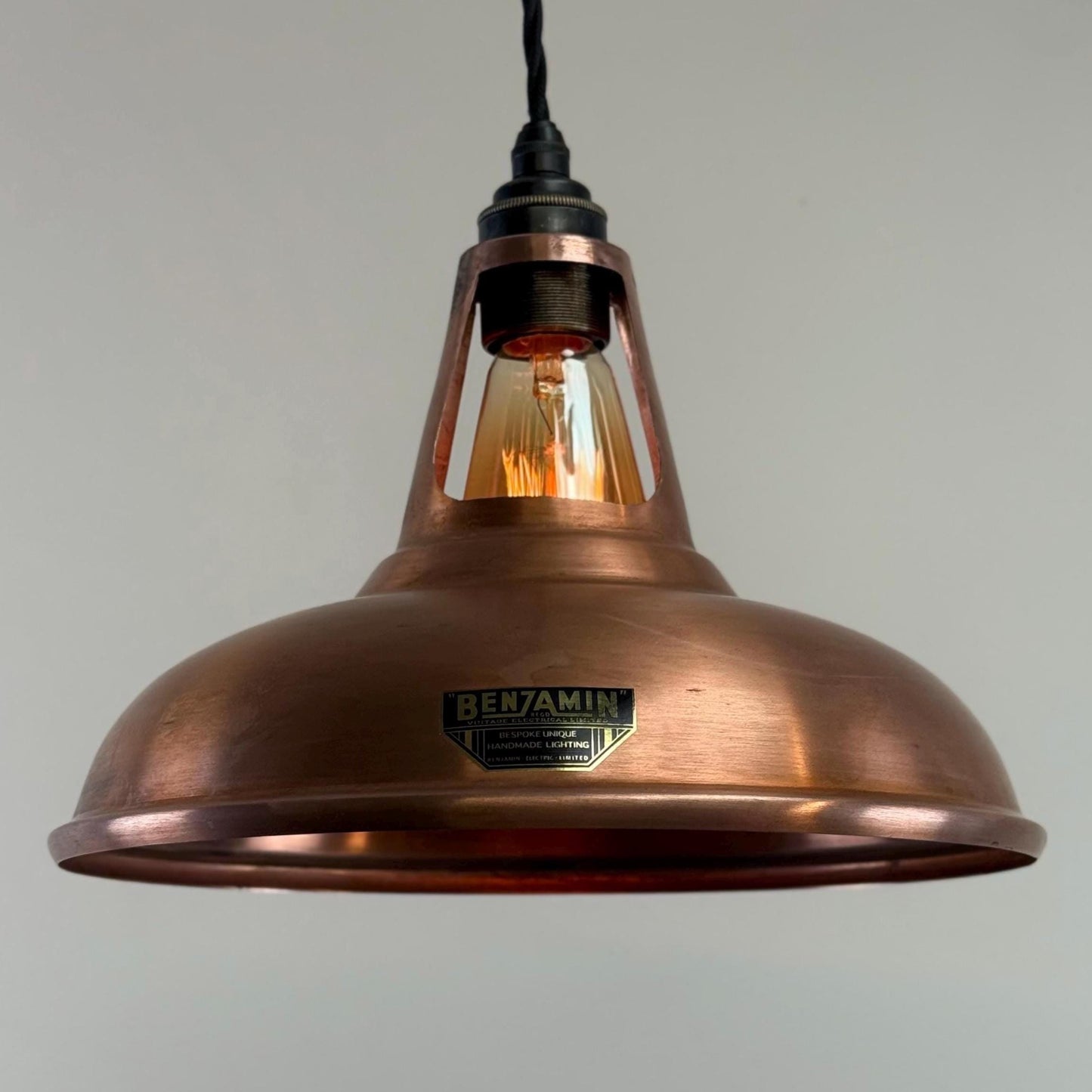 Cawston - Antique Copper Slotted Lampshade Pendant Ceiling Light - 11 Inch