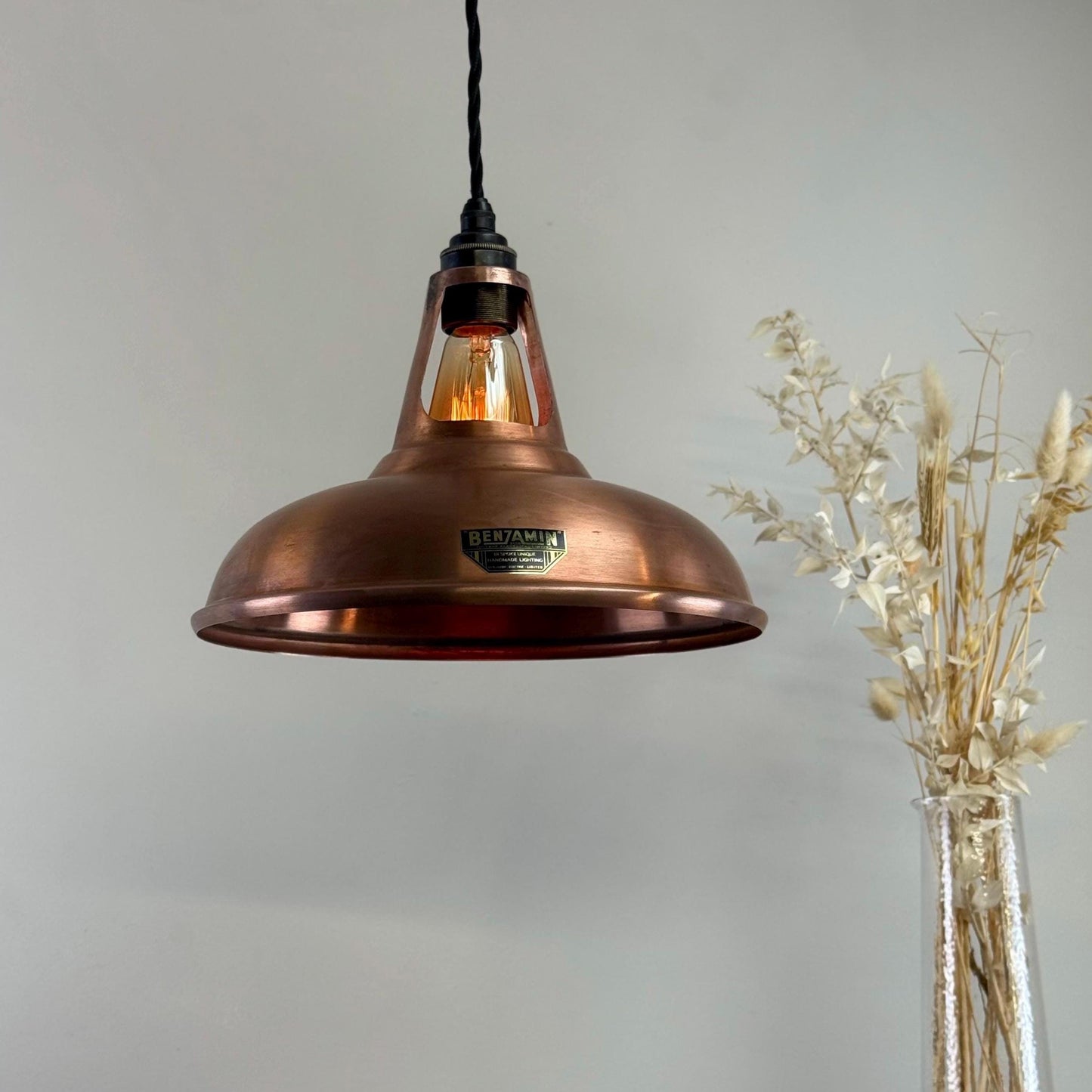 Cawston - Antique Copper Slotted Lampshade Pendant Ceiling Light - 11 Inch