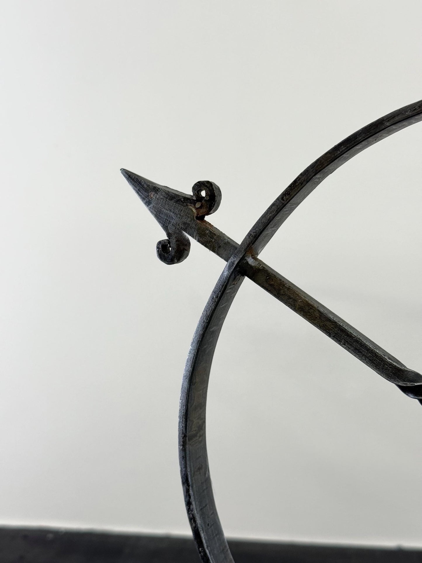 Armillary Arrow Solid Wrought Iron Sculpture