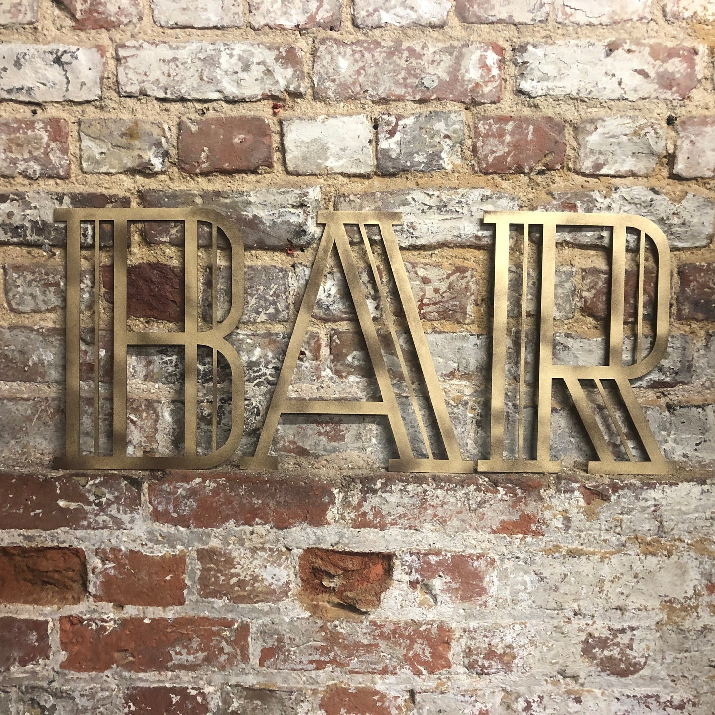 Gold Distressed 5" or 12" Art Deco Lettering A-Z 0-9