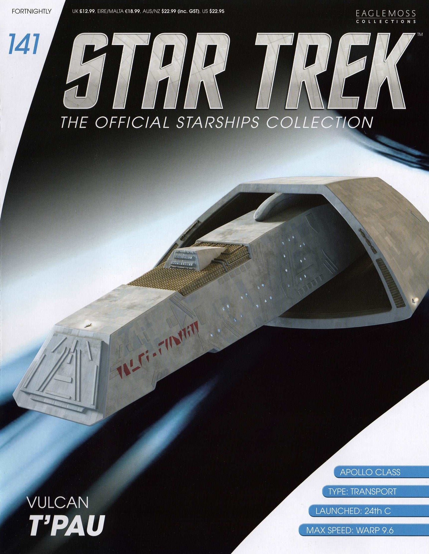 #141 Vulcan T'Pau NSP-17938 (Apollo-class) Model Die Cast Ship (Eaglemoss Star Trek)