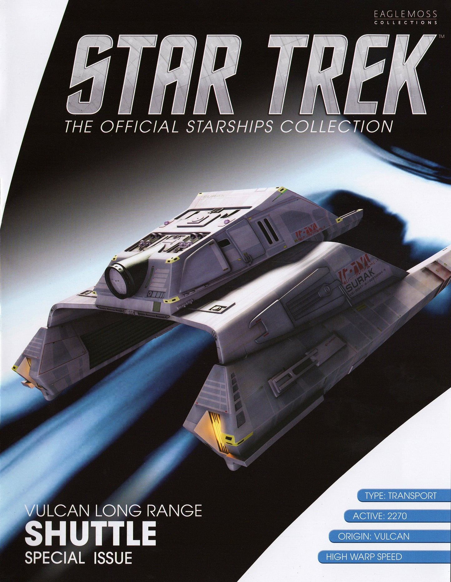 #21 Long Range Vulcan Shuttle Model Die Cast Ship SPECIAL ISSUE (Eaglemoss / Star Trek)