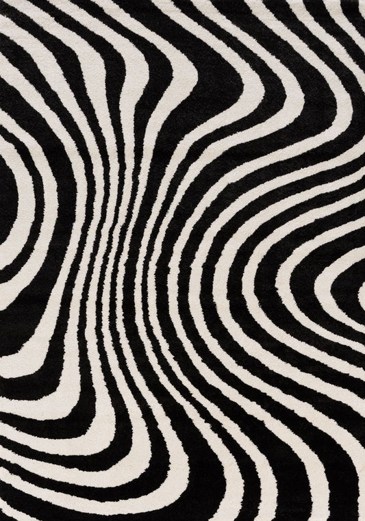 Joli Striped Black & White Rug