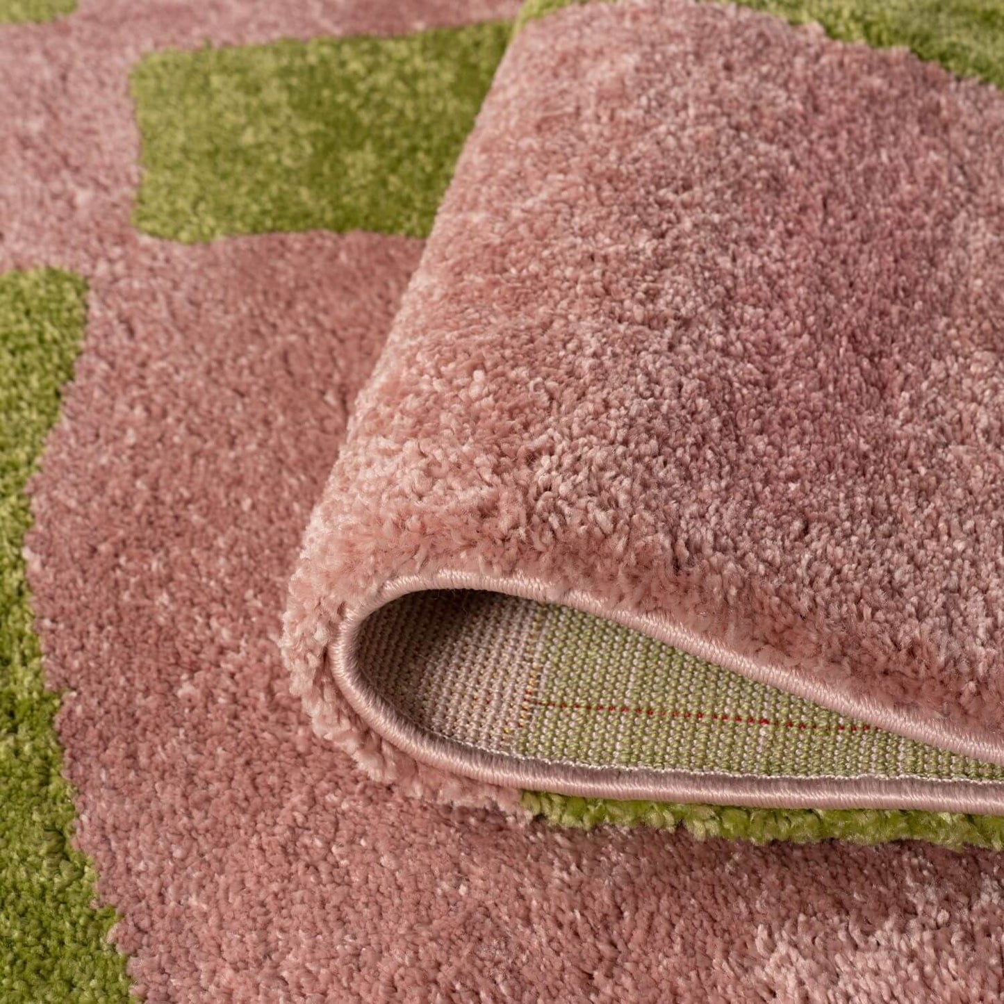 Joli Checkered Green & Pink Rug