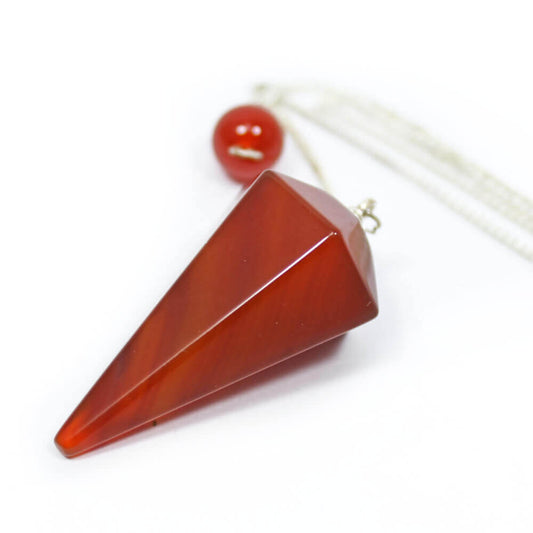 Carnelian Faceted Cone Pendulum