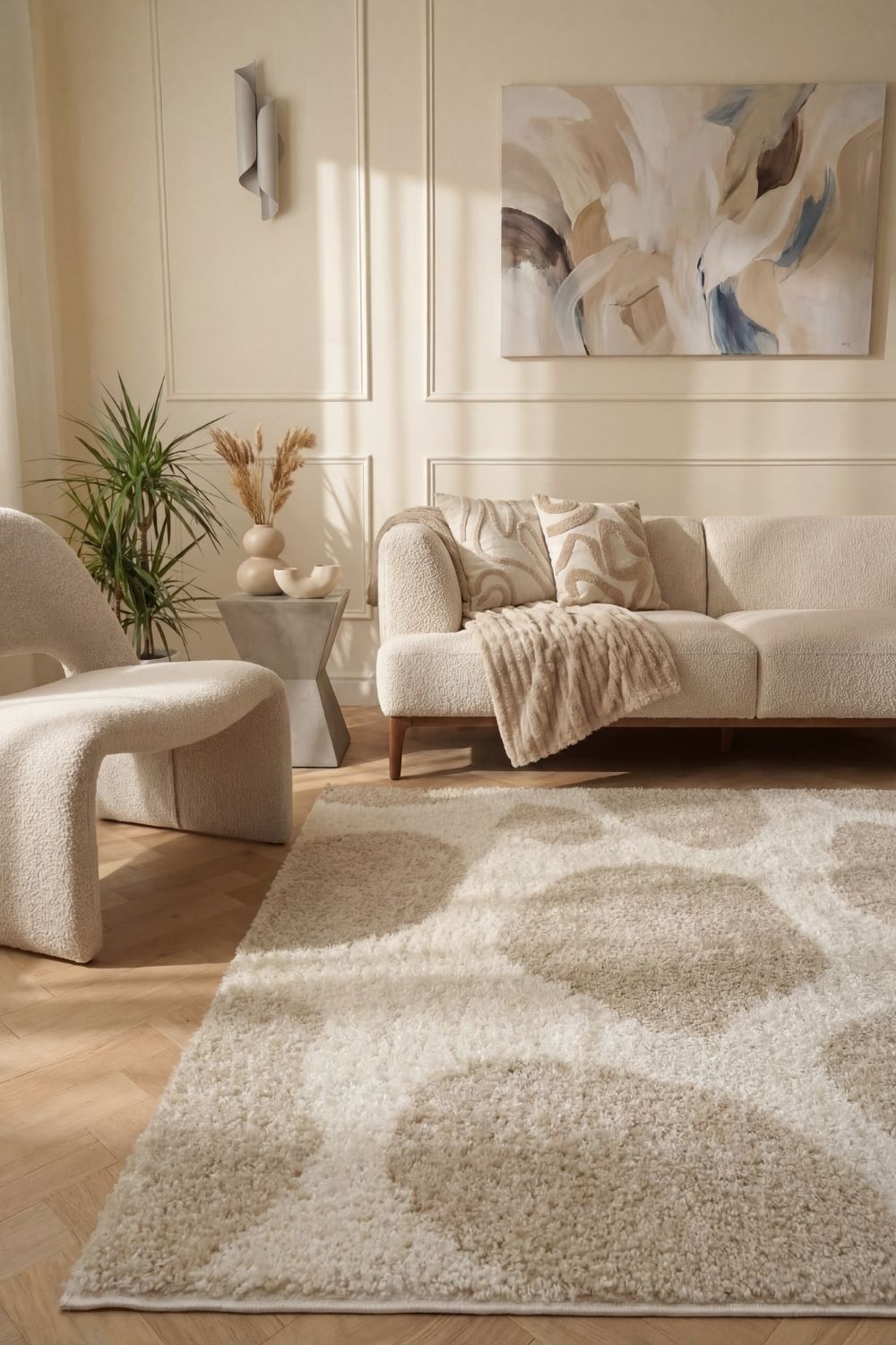 Moodi Shaggy Cream Kora Rug