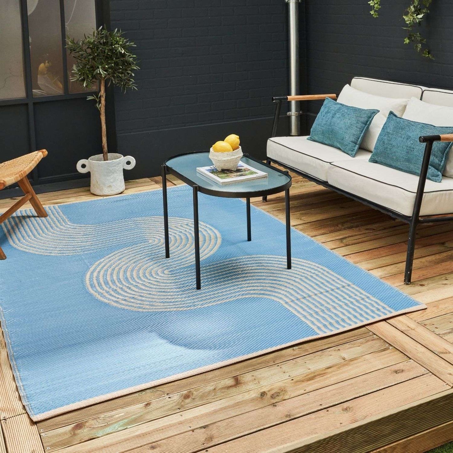 Urban Outdoor Rug Blue & Beige | 1010
