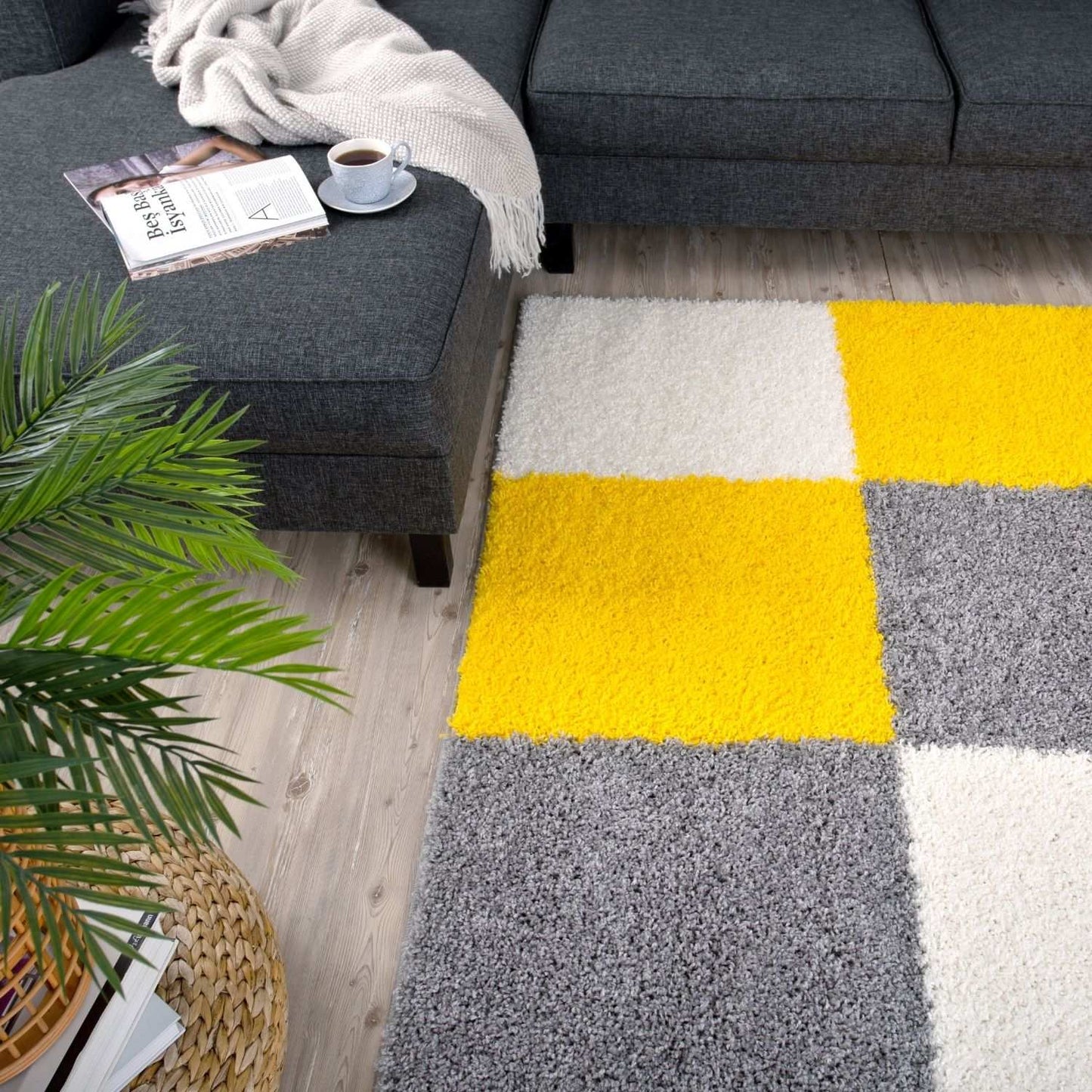 Myshaggy Geometric Yellow Rug