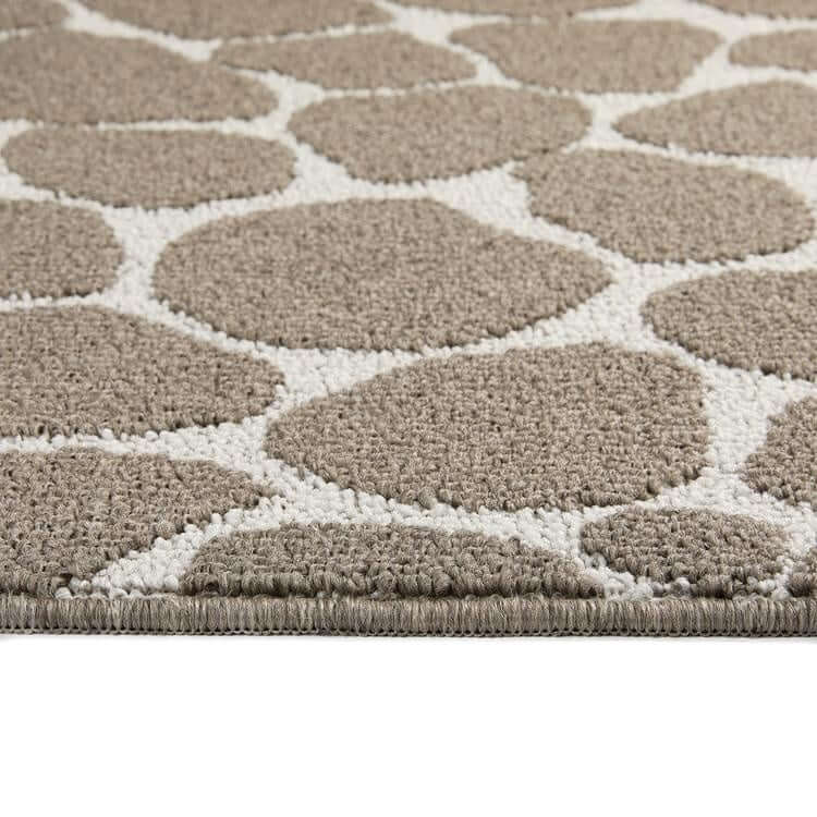 Patterned Washable Mat and Runner in Cream & Brown