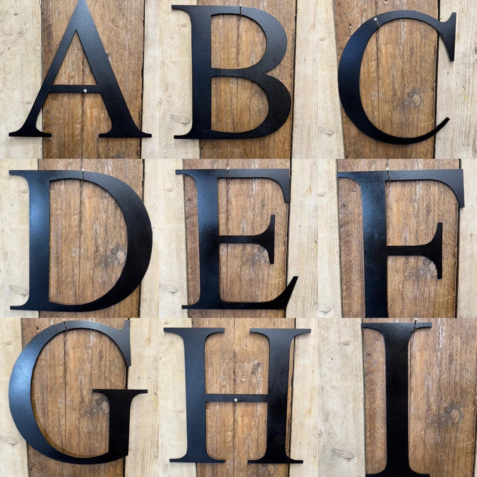 Rustic 5" or 12" Black Metal Classic Letters For  The Home And Garden