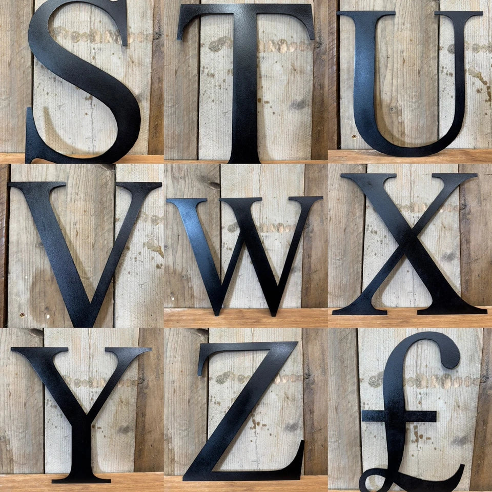 Rustic 5" or 12" Black Metal Classic Letters For  The Home And Garden